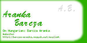 aranka barcza business card